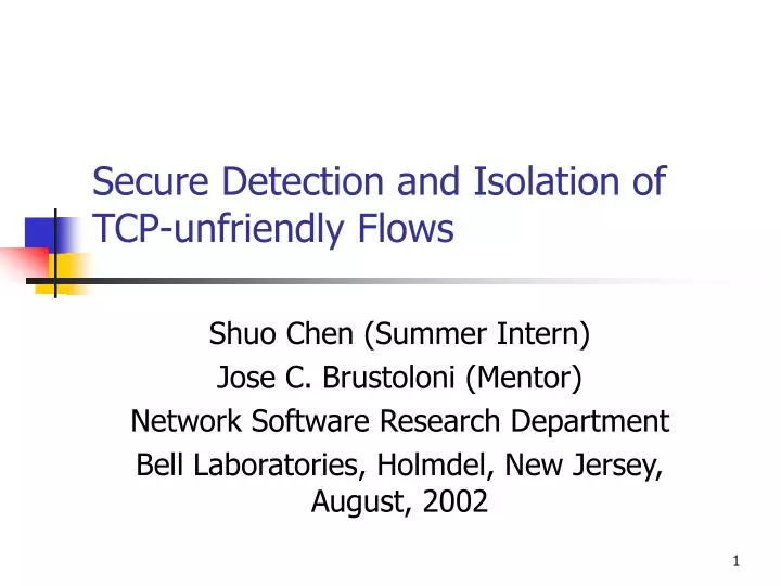 secure detection and isolation of tcp unfriendly flows