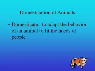 Domestication of Animals