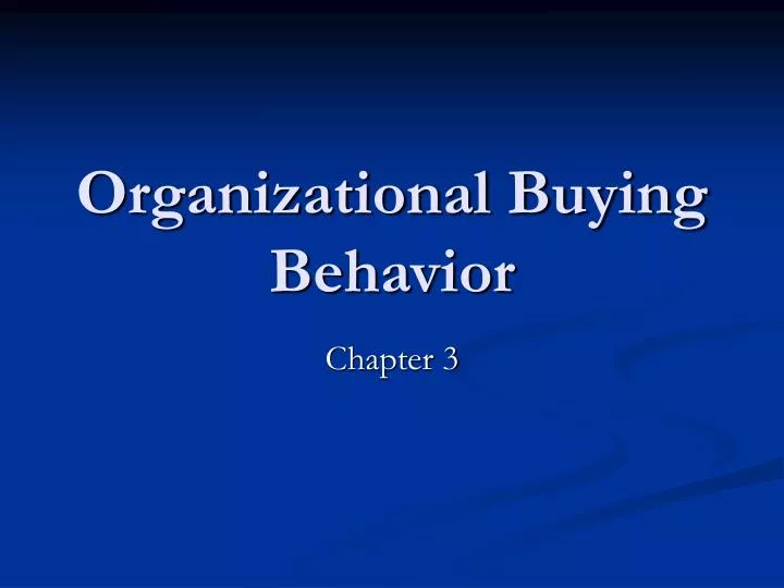 organizational buying behavior