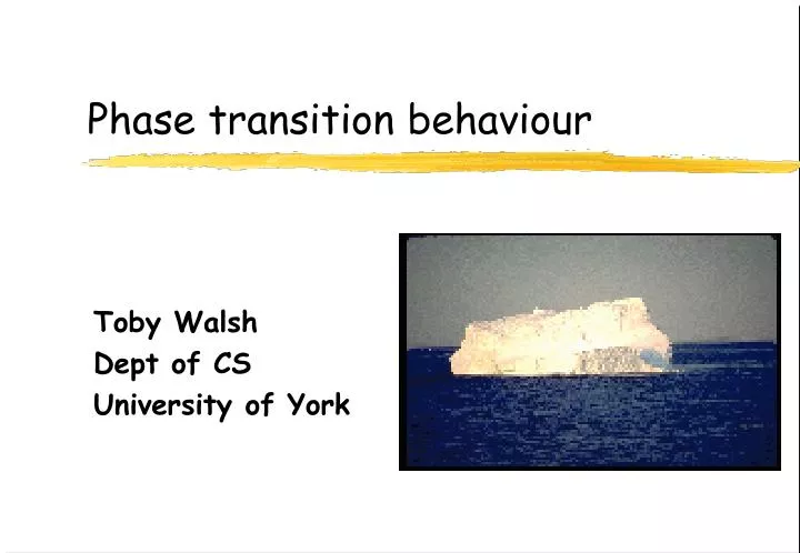 phase transition behaviour