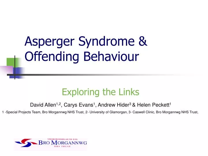 asperger syndrome offending behaviour