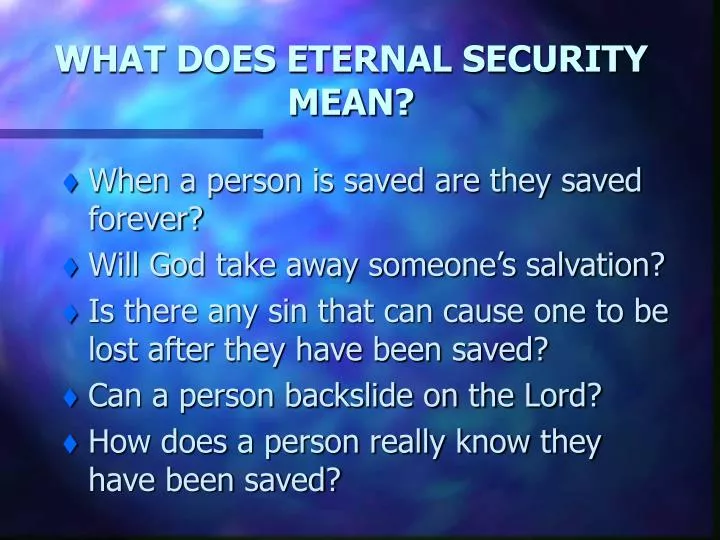 what does eternal security mean