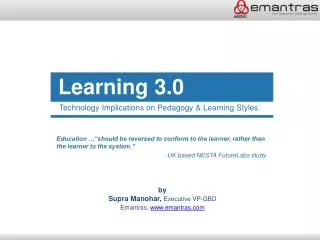 Technology Implications on Pedagogy &amp; Learning Styles