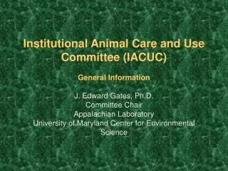 UMCES IACUC Members:
