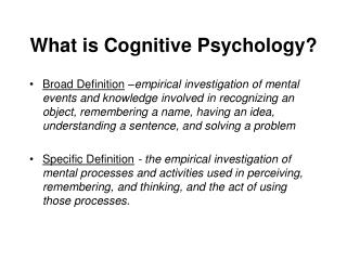 What is Cognitive Psychology?