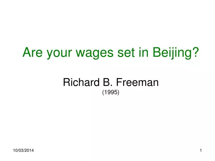 are your wages set in beijing richard b freeman 1995