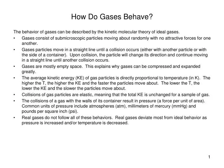 how do gases behave
