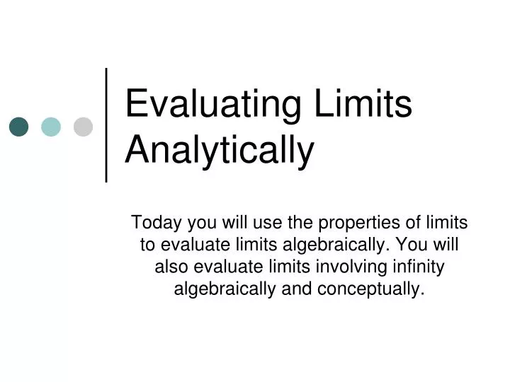 evaluating limits analytically