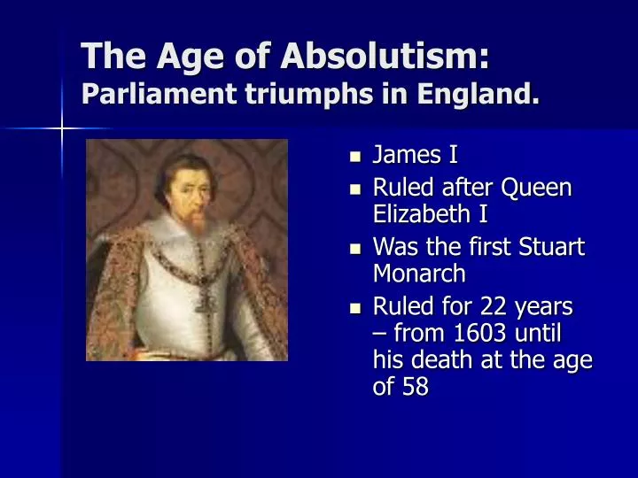 the age of absolutism parliament triumphs in england