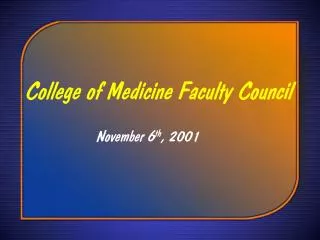 College of Medicine Faculty Council