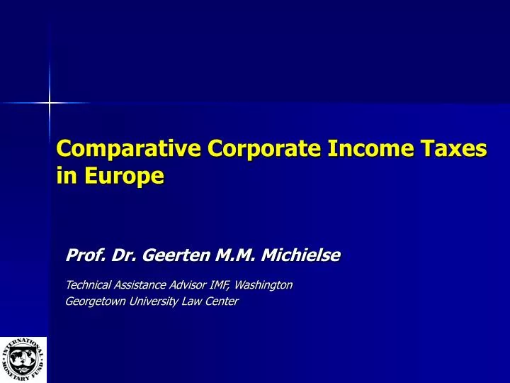 comparative corporate income taxes in europe