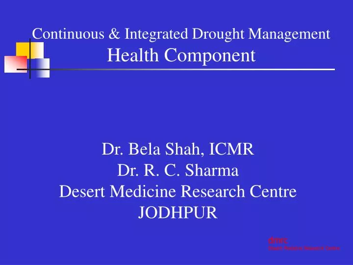 continuous integrated drought management health component