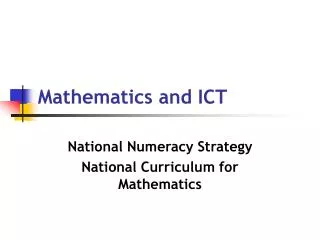 Mathematics and ICT