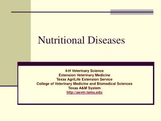 Nutritional Diseases