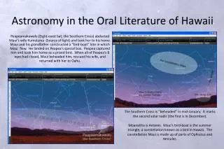 Astronomy in the Oral Literature of Hawaii