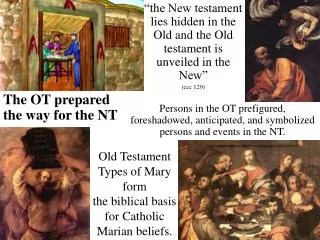 Old Testament Types of Mary form the biblical basis for Catholic Marian beliefs.