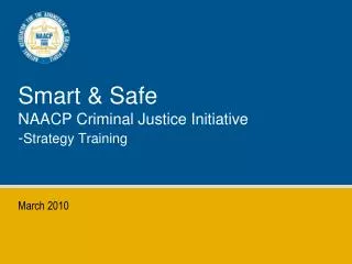 Smart &amp; Safe NAACP Criminal Justice Initiative - Strategy Training