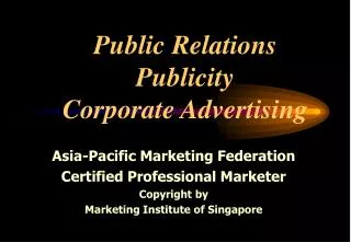 Public Relations Publicity Corporate Advertising