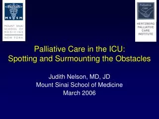 Palliative Care in the ICU: Spotting and Surmounting the Obstacles