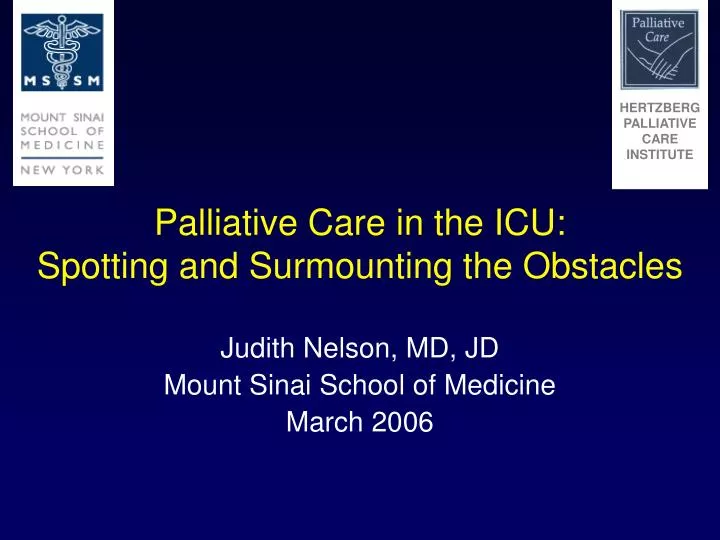 palliative care in the icu spotting and surmounting the obstacles