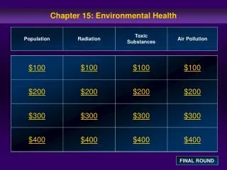 Chapter 15: Environmental Health