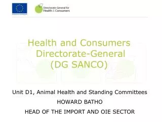 Health and Consumers Directorate-General (DG SANCO)