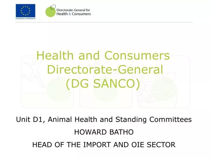 health and consumers directorate general dg sanco
