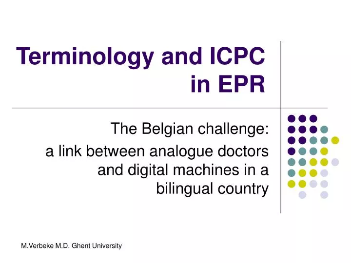 terminology and icpc in epr