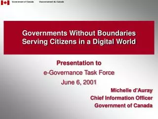 Governments Without Boundaries Serving Citizens in a Digital World