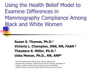 Using the Health Belief Model to Examine Differences in Mammography Compliance Among Black and White Women