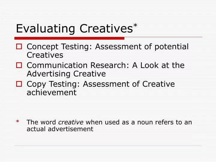 evaluating creatives