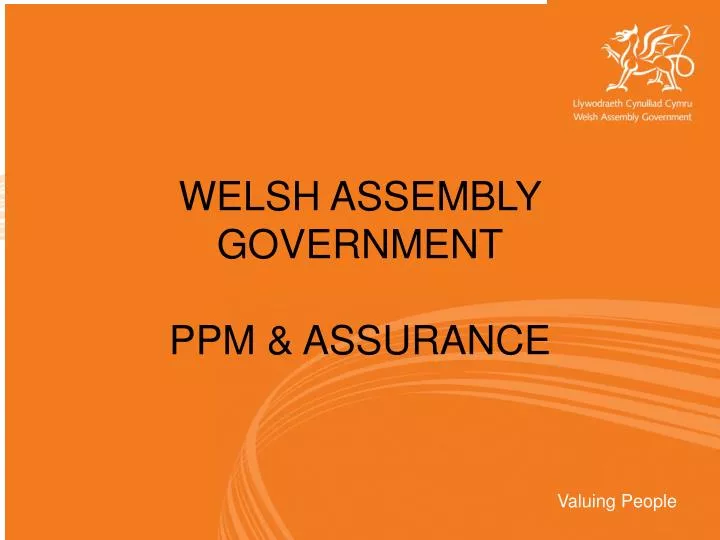 welsh assembly government ppm assurance