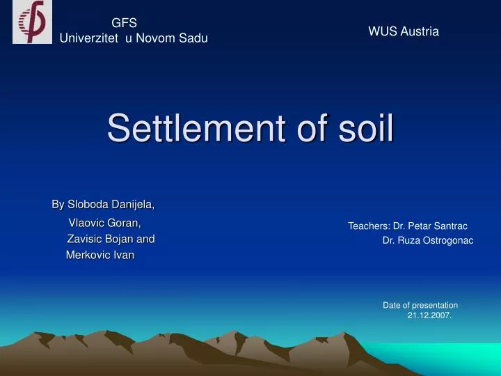 settlement of soil