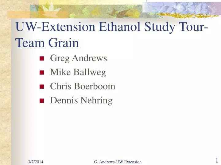 uw extension ethanol study tour team grain