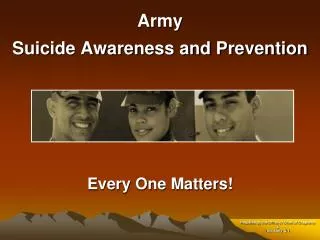 Army Suicide Awareness and Prevention