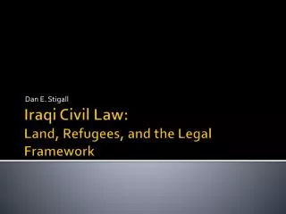 Iraqi Civil Law: Land, Refugees, and the Legal Framework