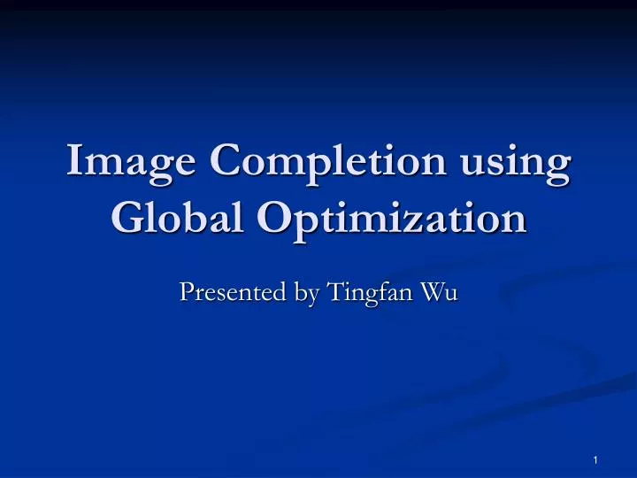 image completion using global optimization