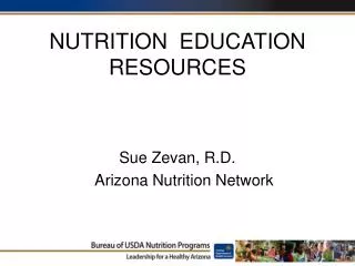 NUTRITION EDUCATION RESOURCES