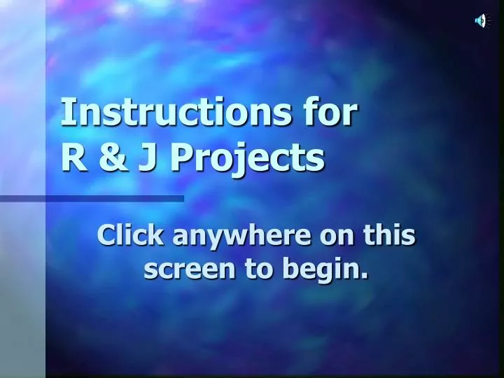 instructions for r j projects