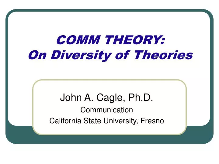 comm theory on diversity of theories