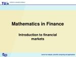 Mathematics in Finance - slide 1