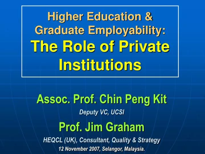 higher education graduate employability the role of private institutions