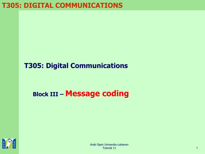 t305 digital communications