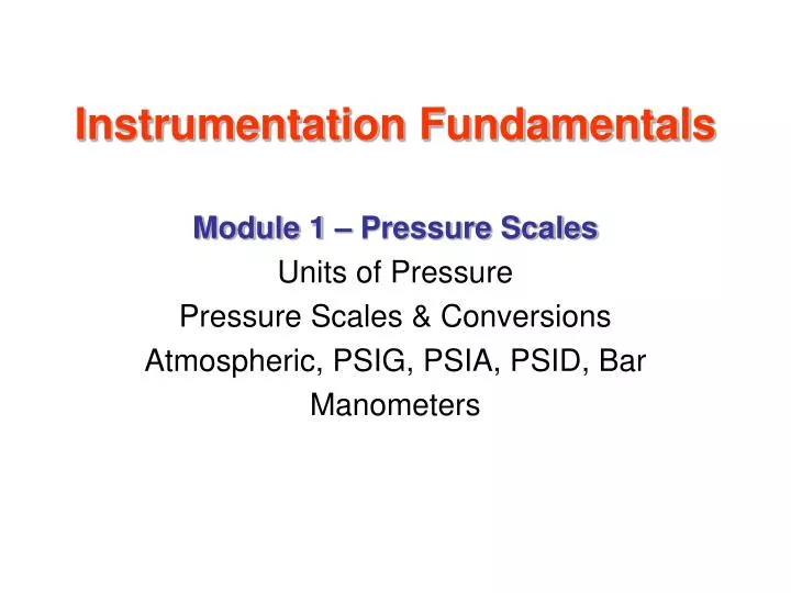 instrumentation fundamentals