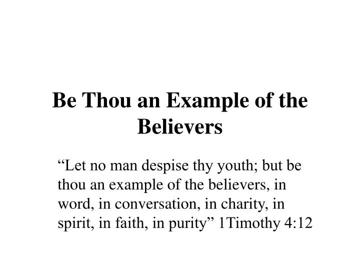 be thou an example of the believers