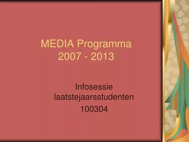 media programma 2007 2013