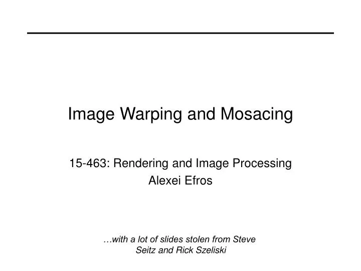 image warping and mosacing