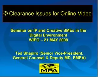 © Clearance Issues for Online Video