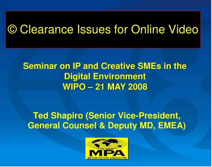 clearance issues for online video