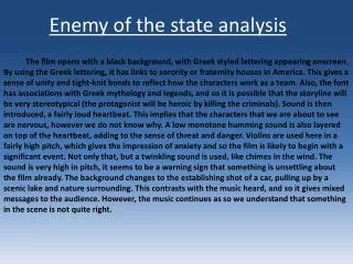 Enemy of the state analysis